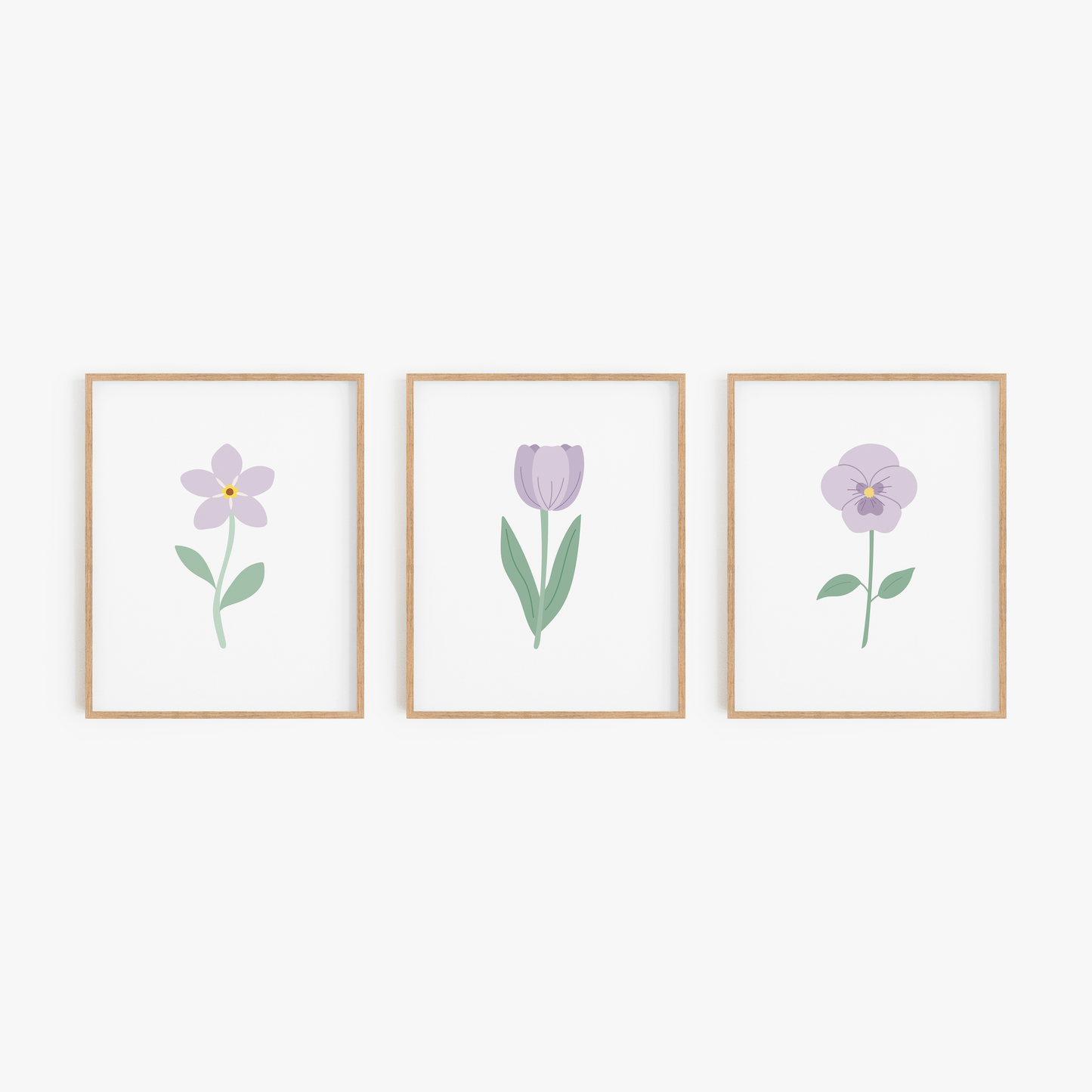 Lavender Floral Art Prints (Set of 3)