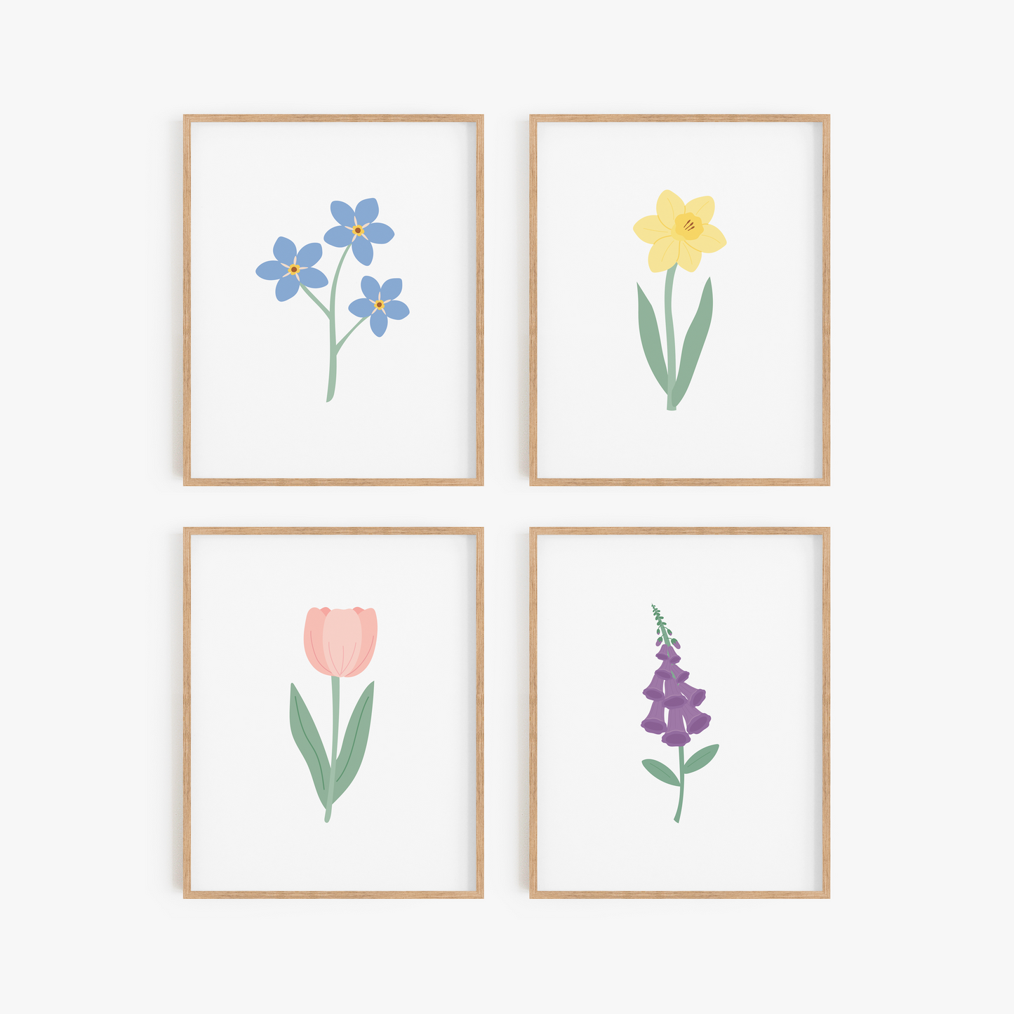 Wildflower Art Prints (Set of 4)