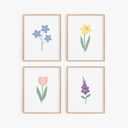Wildflower Art Prints (Set of 4)