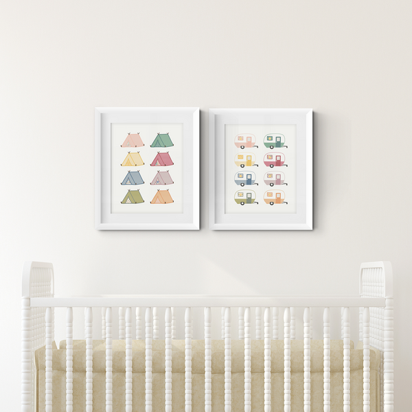 Mod Camping Art Prints (Set of 2)