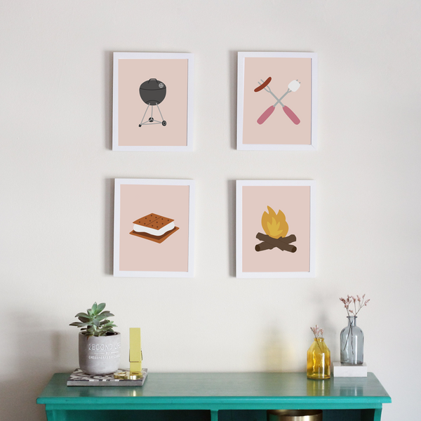 Signs of Summer Art Prints (Set of 4)