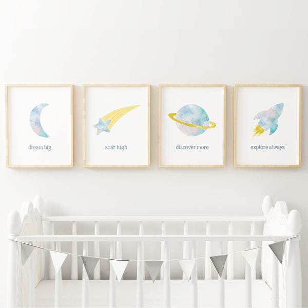 Sweet Dreams Celestial Art Prints (Set of 4)