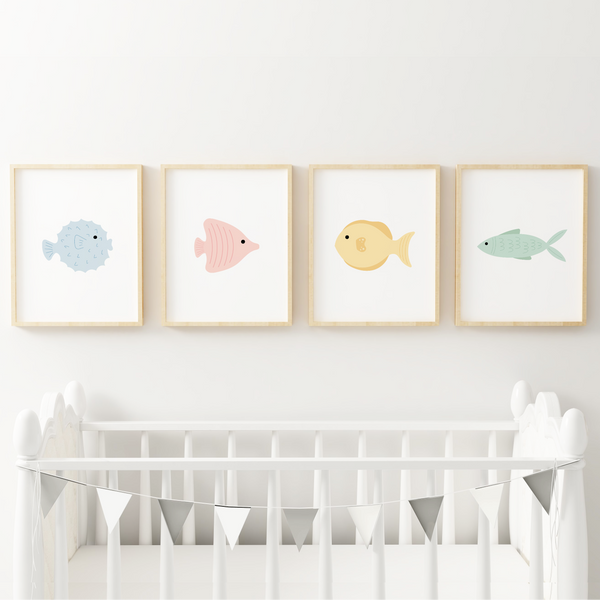 Tropical Fish Art Prints (Set of 4)