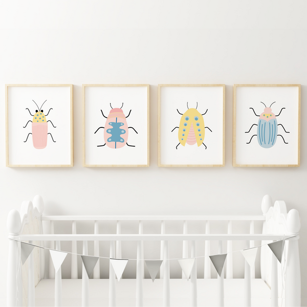 Beautiful Beetles Art Prints (Set of 4)