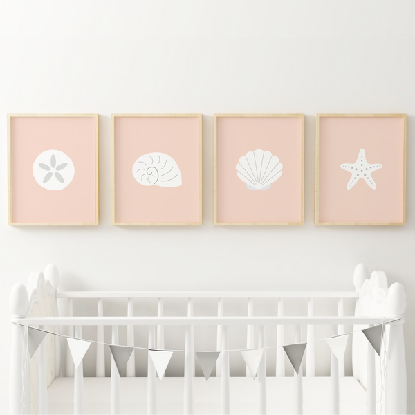 Sensational Seashell Art Prints (Set of 4)