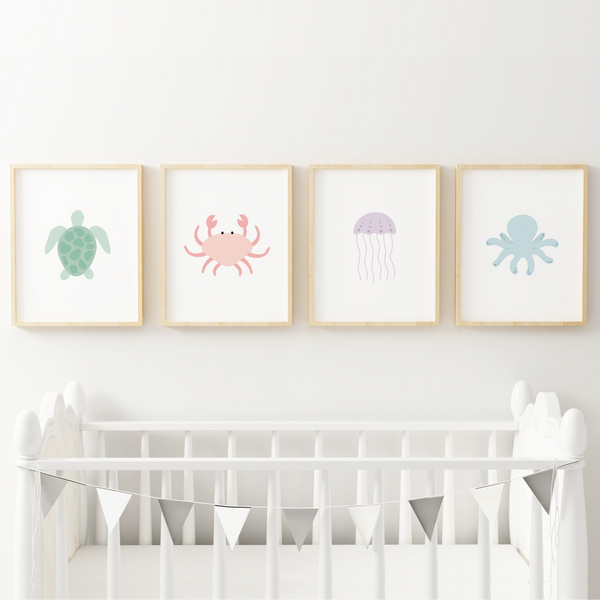 Under The Sea Art Prints (Set of 4)