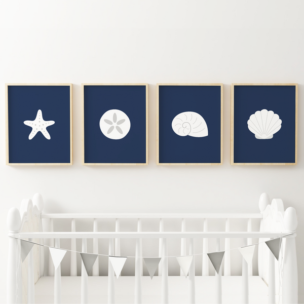 Sensational Seashell Art Prints (Set of 4)