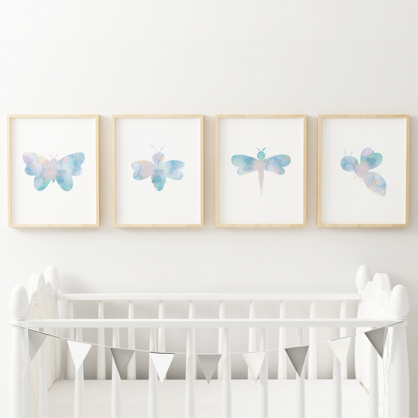 Sky Flyers Insect Art Prints (Set of 4)
