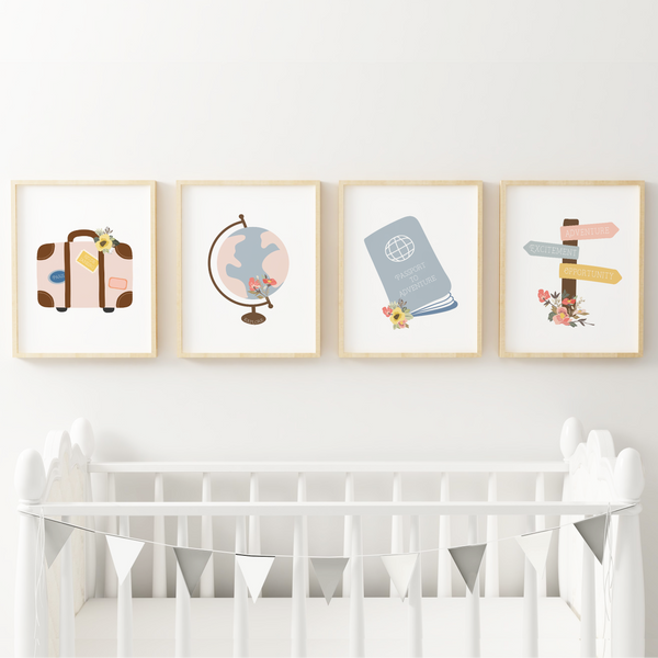 Blooming Globetrotter Art Prints (Set of 4)