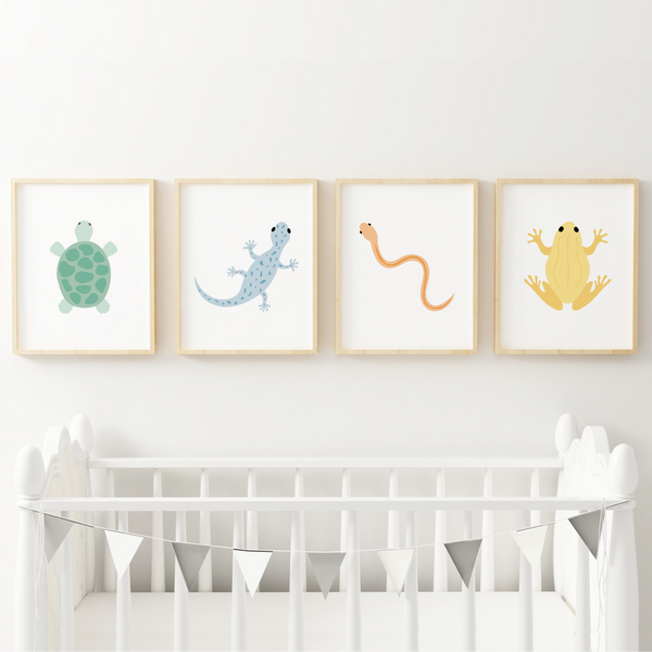 Radiant Reptiles Art Prints (Set of 4)