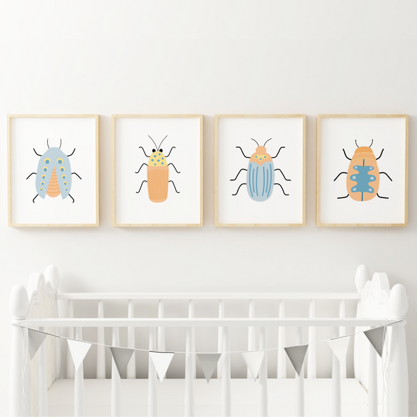 Beautiful Beetles Art Prints (Set of 4)