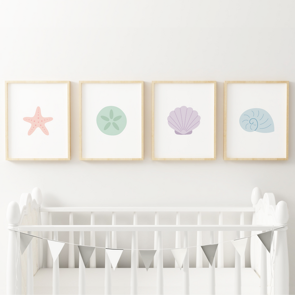 Sensational Seashell Art Prints (Set of 4)