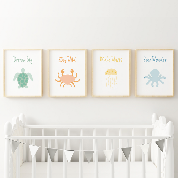 Inspirational Under The Sea Art Prints (Set of 4)