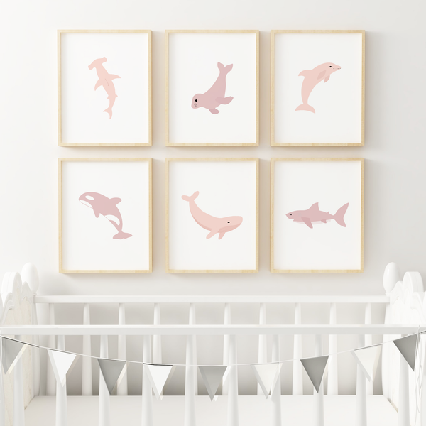 Ocean Animal Art Prints (Set of 6)
