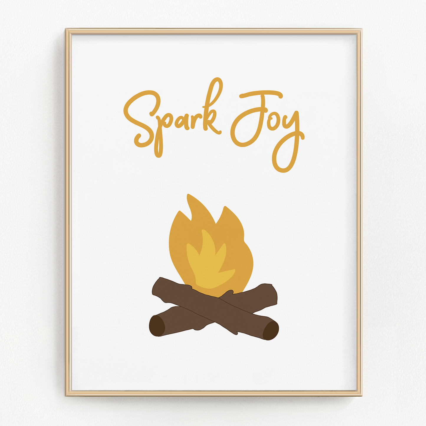 Framed illustration of campfire