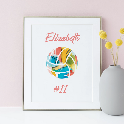 Personalized Volleyball Art Print