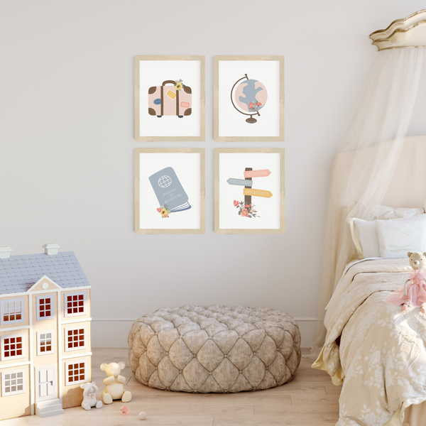 Blooming Globetrotter Art Prints (Set of 4)