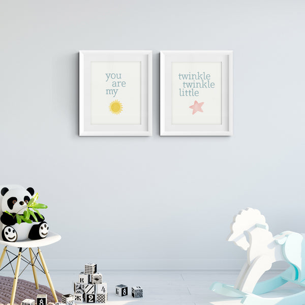 Nursery Rhyme Art Prints (Set of 2)