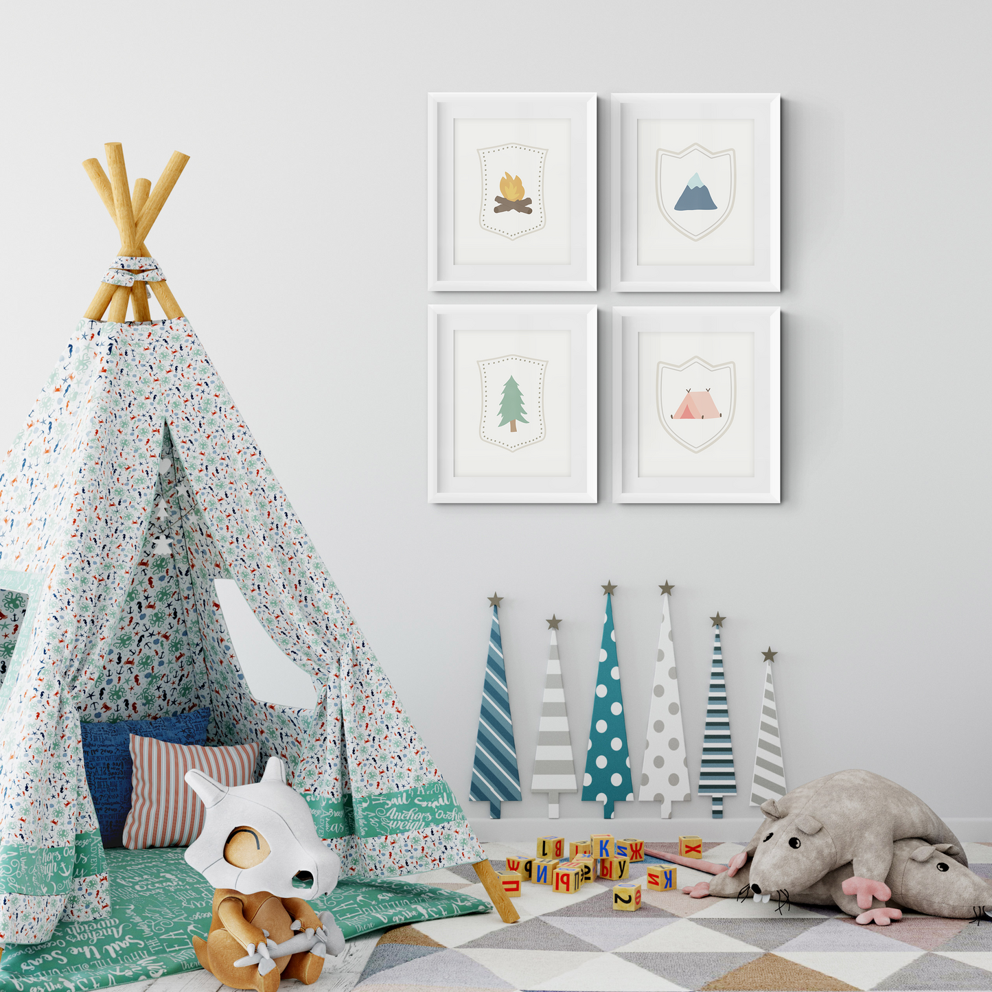 Adventure Badge Art Prints (Set of 4)