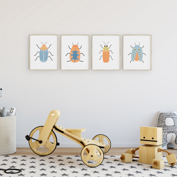 Beautiful Beetles Art Prints (Set of 4)
