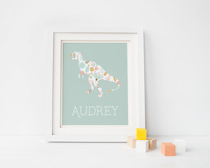 Personalized T-Rex Art Print