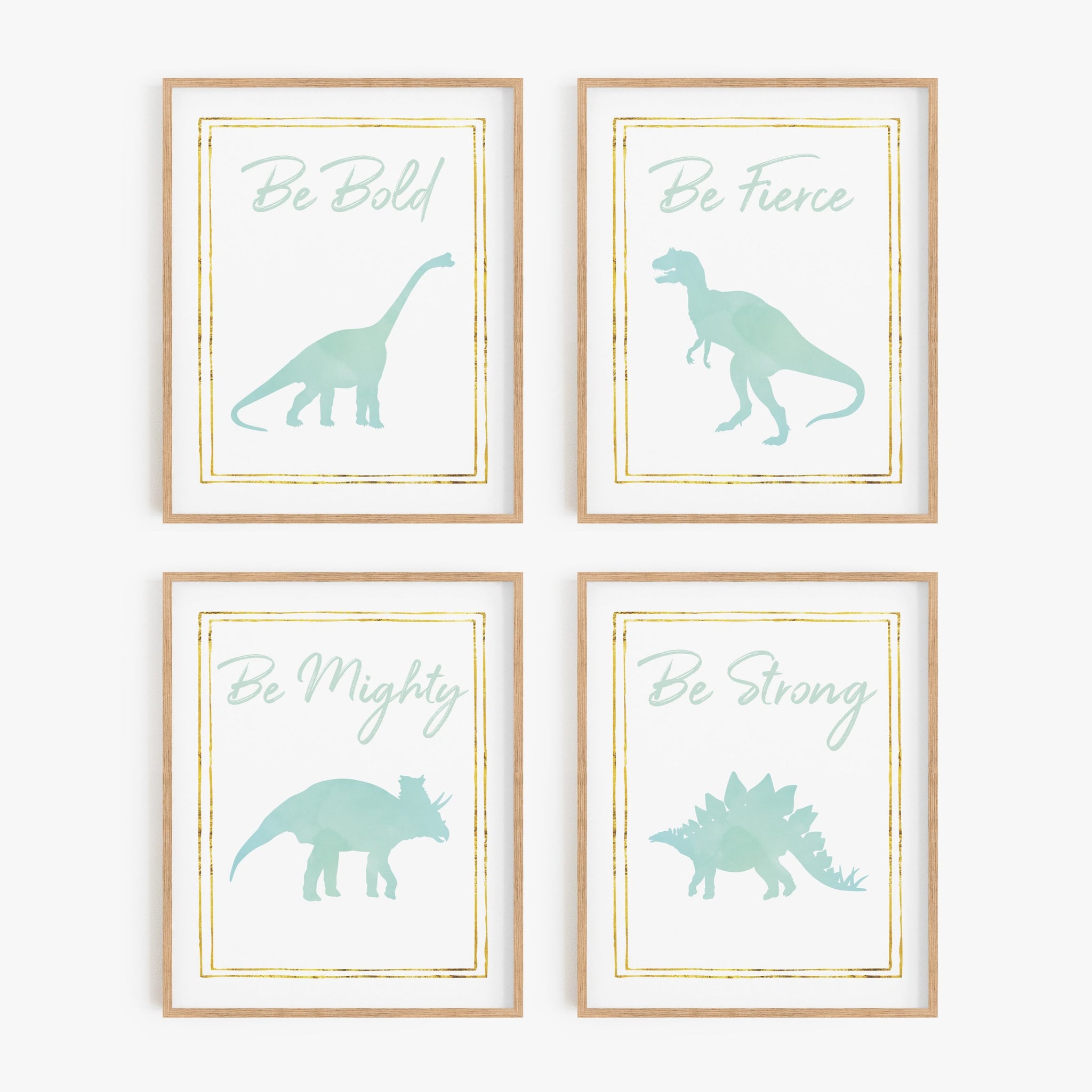 Watercolor Dinosaur Art Prints (Set of 4)
