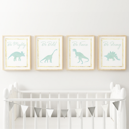 Watercolor Dinosaur Art Prints (Set of 4)