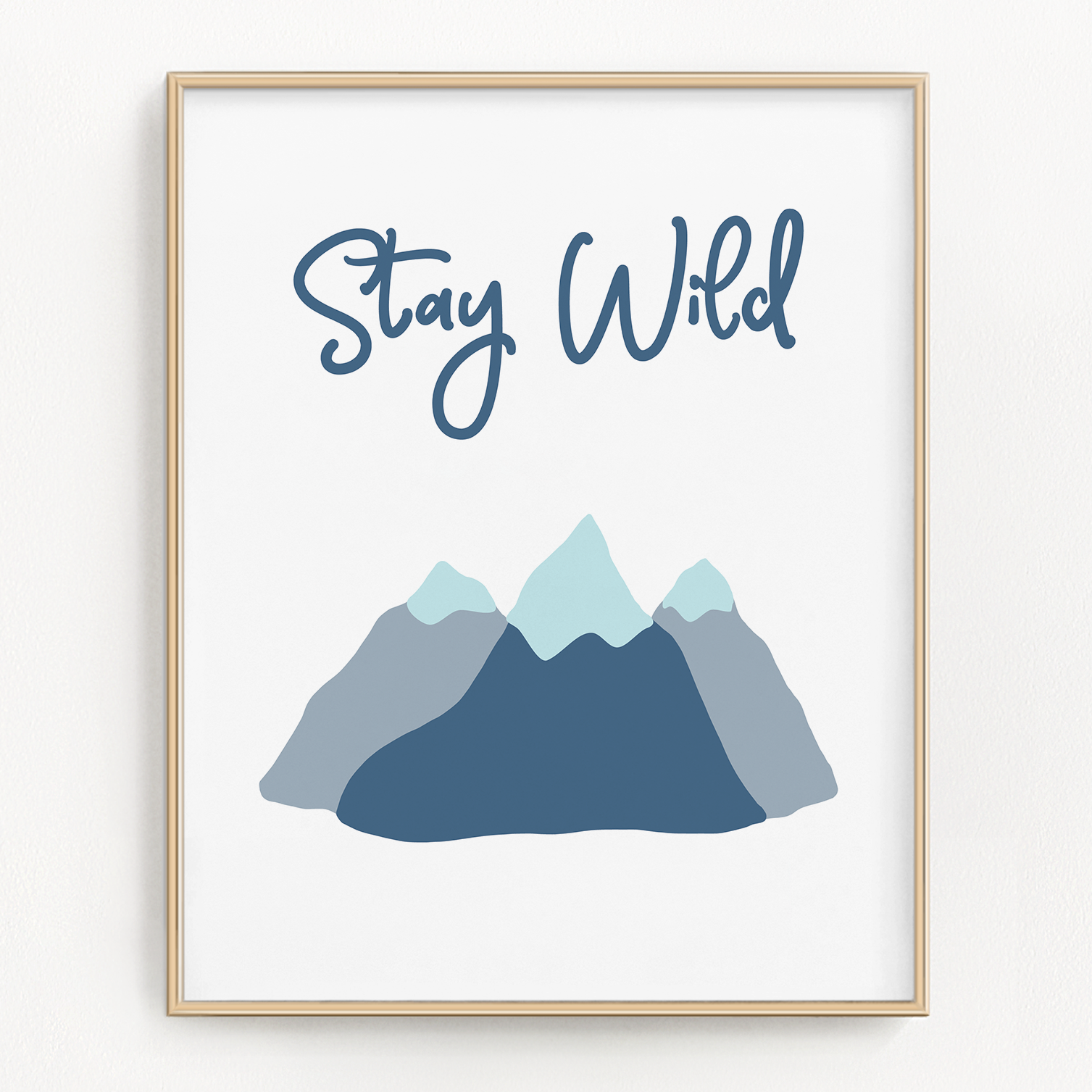 Mountain illustration framed artwork