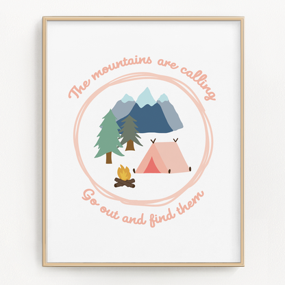 Mountains are calling framed art