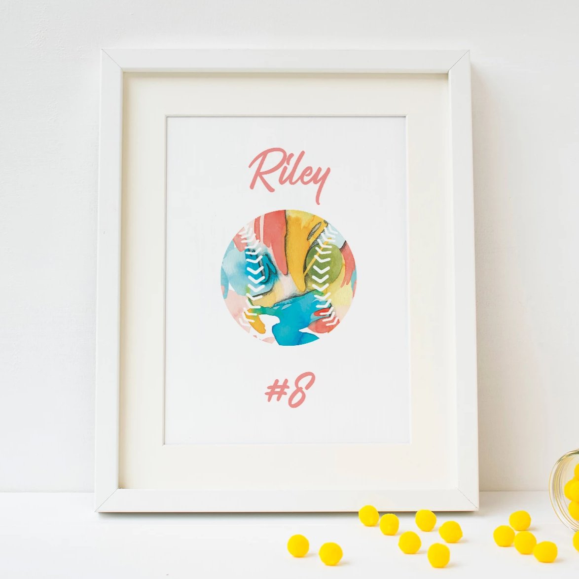 Personalized Softball Art Print