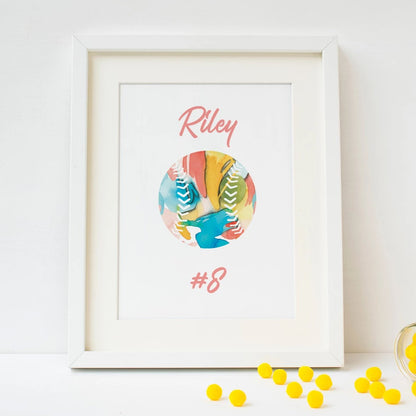 Personalized Softball Art Print