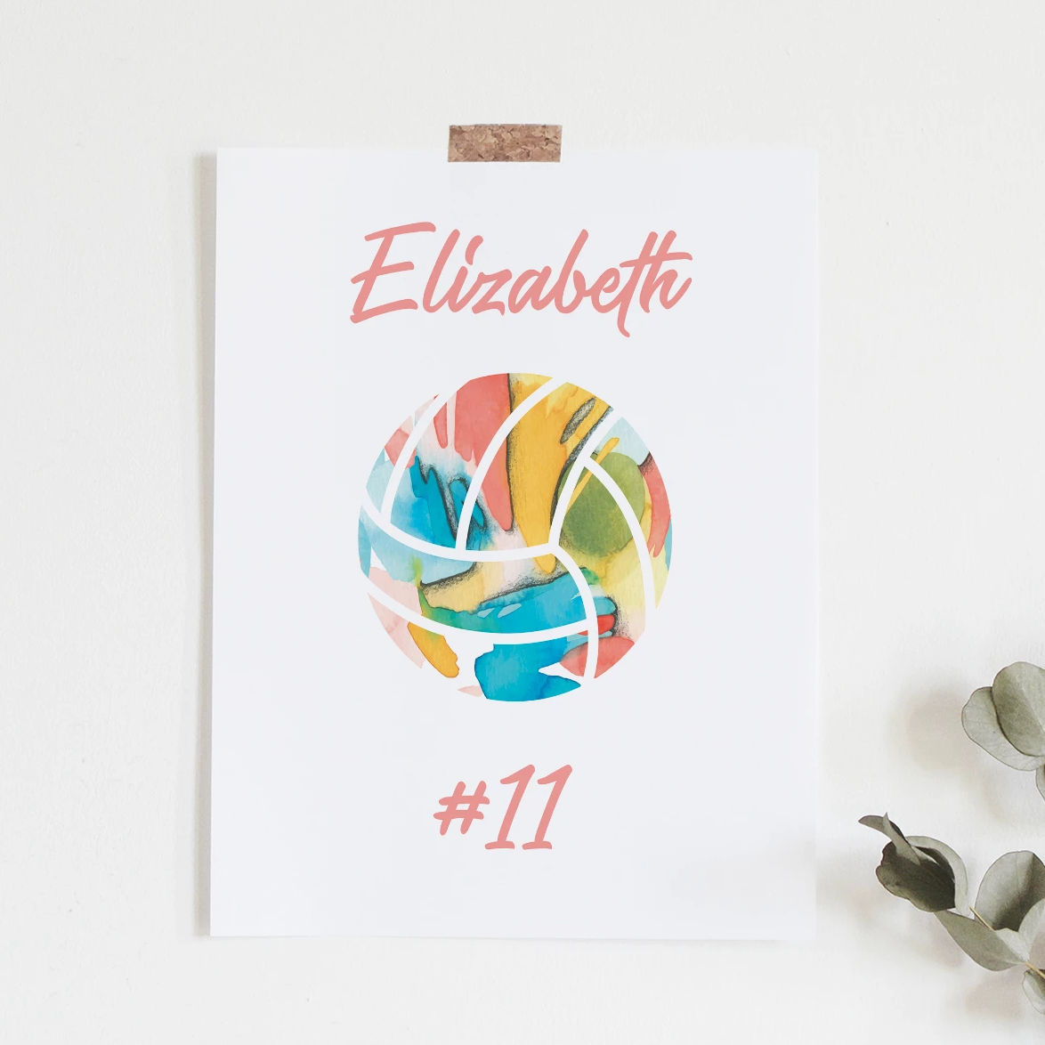 Personalized Volleyball Art Print
