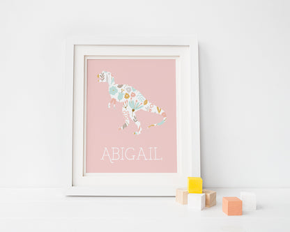 Personalized T-Rex Art Print