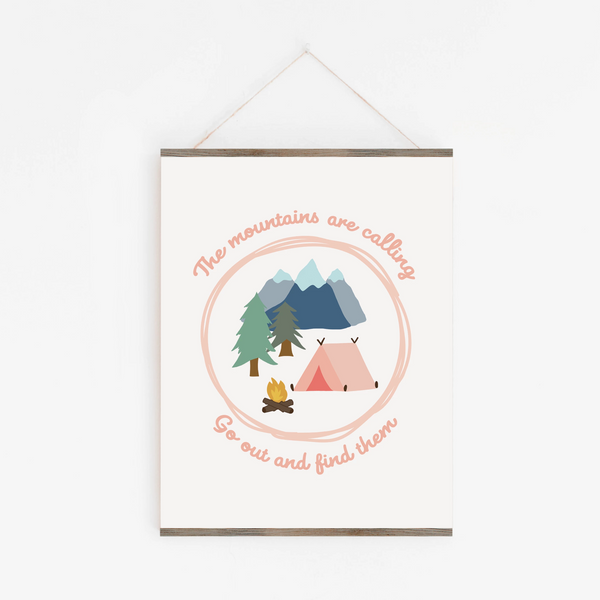 Mountains are calling art print, Mountain themed nursery wall decor for ...