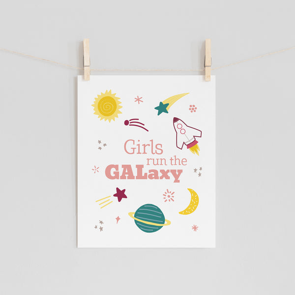 Girls Run the GALaxy Art Print