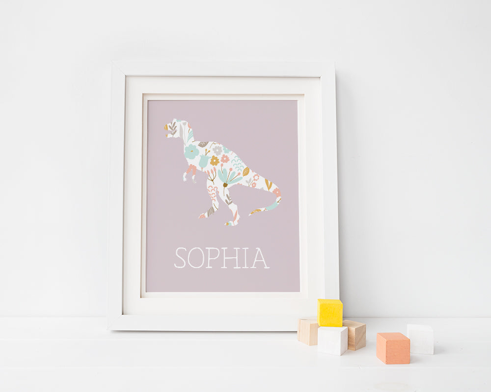 Personalized T-Rex Art Print