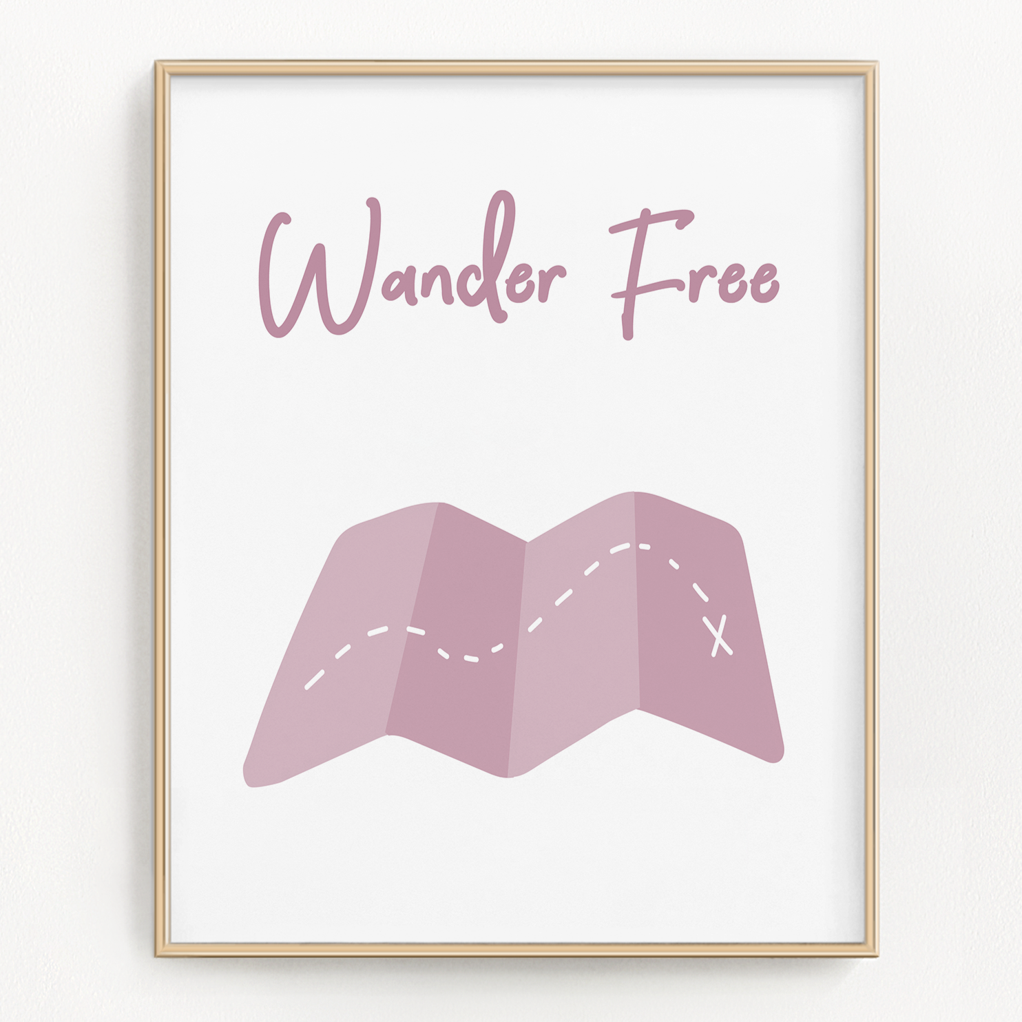 Purple map illustration with Wander Free text