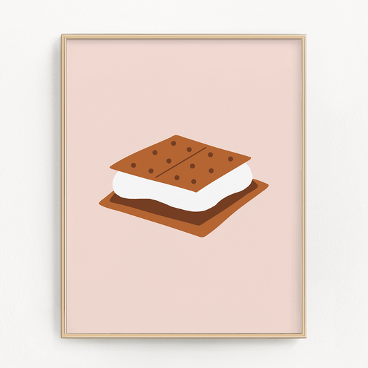 S'moers art with pink background