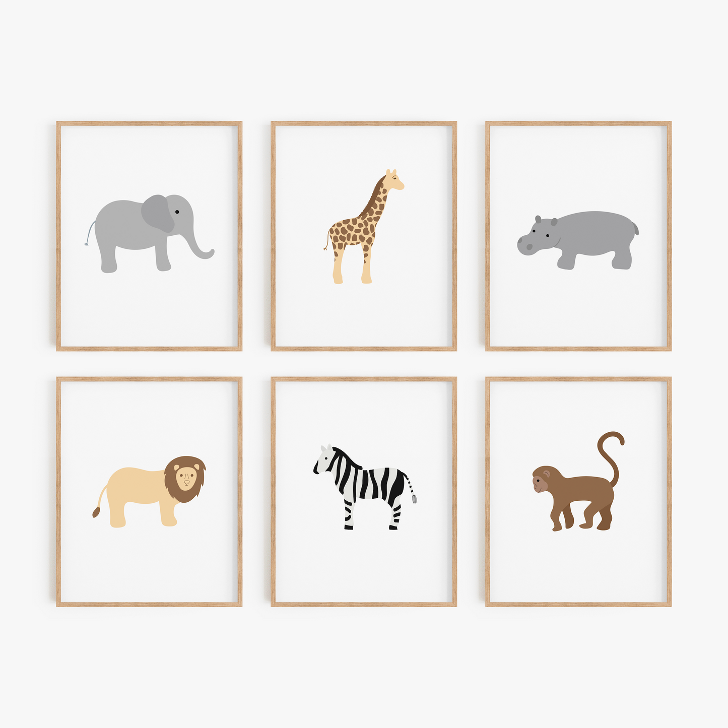 Safari nursery wall decor set of 6