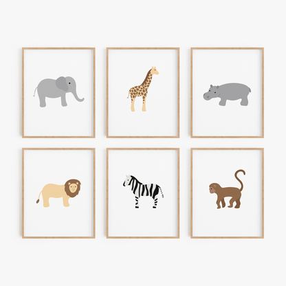 Safari nursery wall decor set of 6