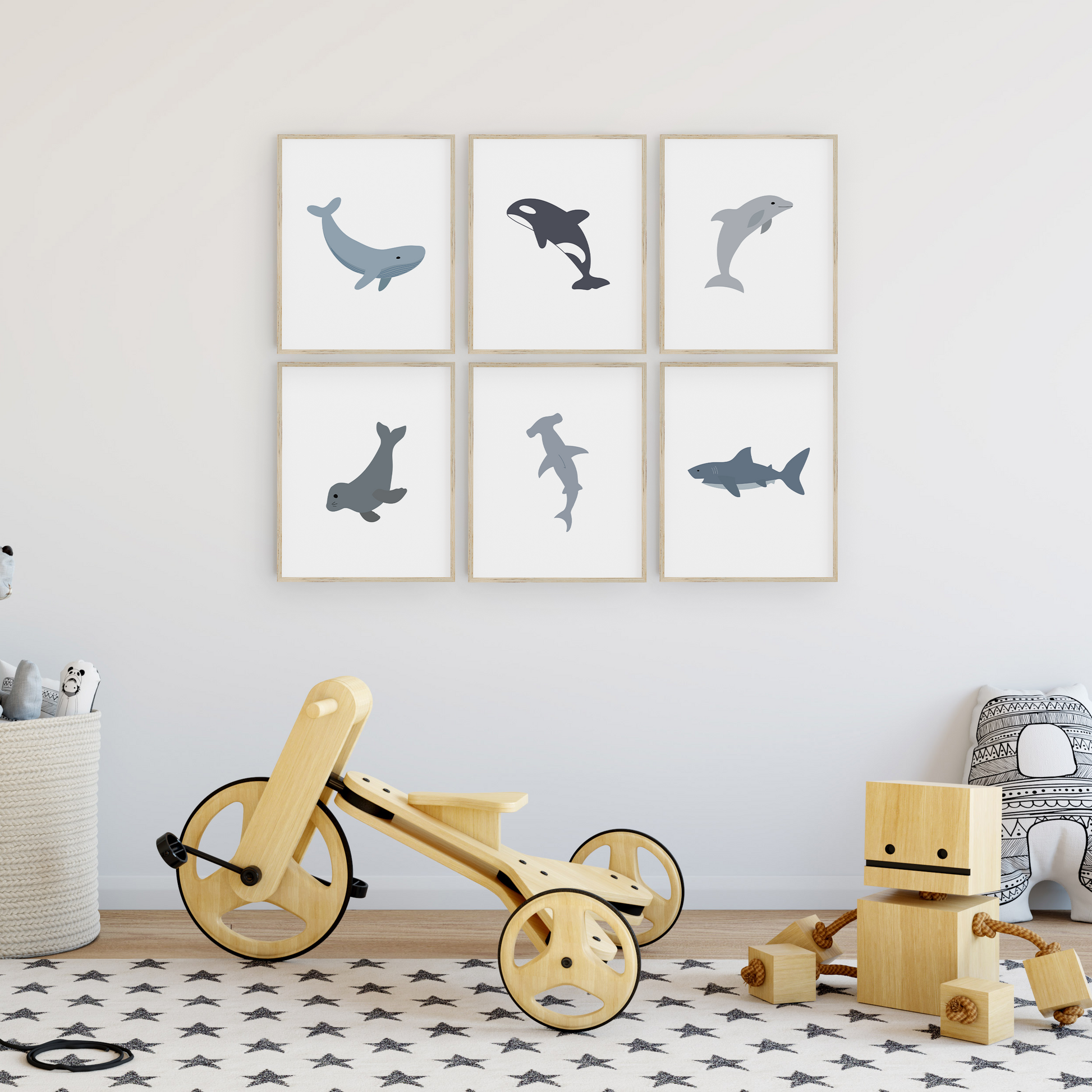 Sea animal playroom wall decor