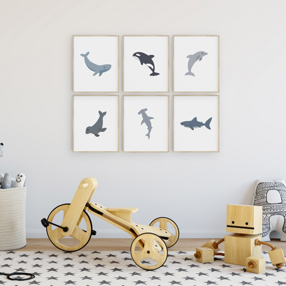 Sea animal playroom wall decor