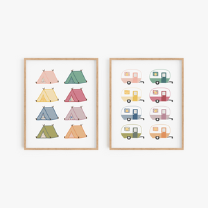 Mod Camping Art Prints (Set of 2)