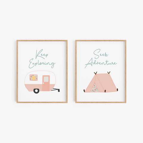 Explore and Adventure Art Prints (Set of 2)