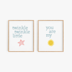 Nursery Rhyme Art Prints (Set of 2)