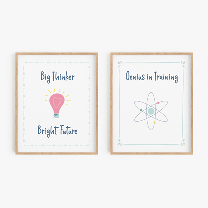 Set of 2 science wall decor for kids