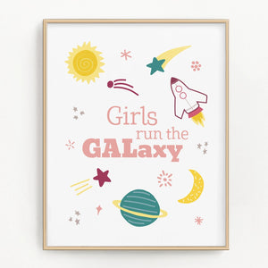 Girls Run the GALaxy Art Print