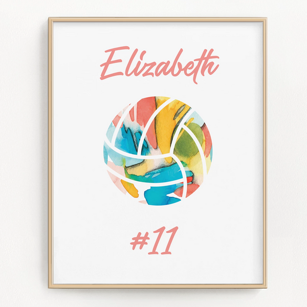 Personalized Volleyball Art Print