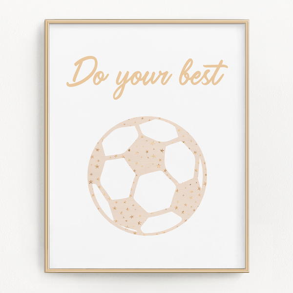 Blush Star Sports Art Prints (Set of 4)