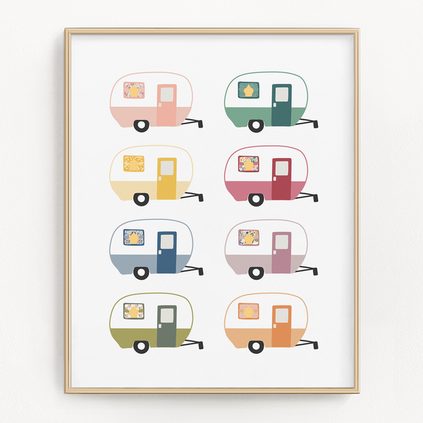 Mod Camping Art Prints (Set of 2)